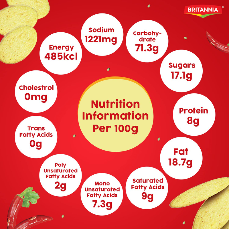 Britannia 50-50 Spicy Biscuit Chips, 100g