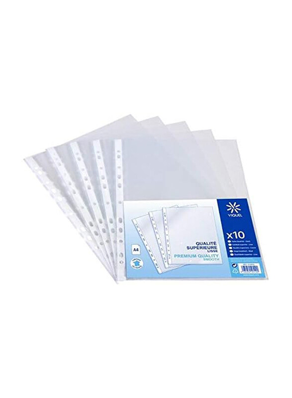 

Viquel A4 Punched Pockets, 10 Piece, Clear