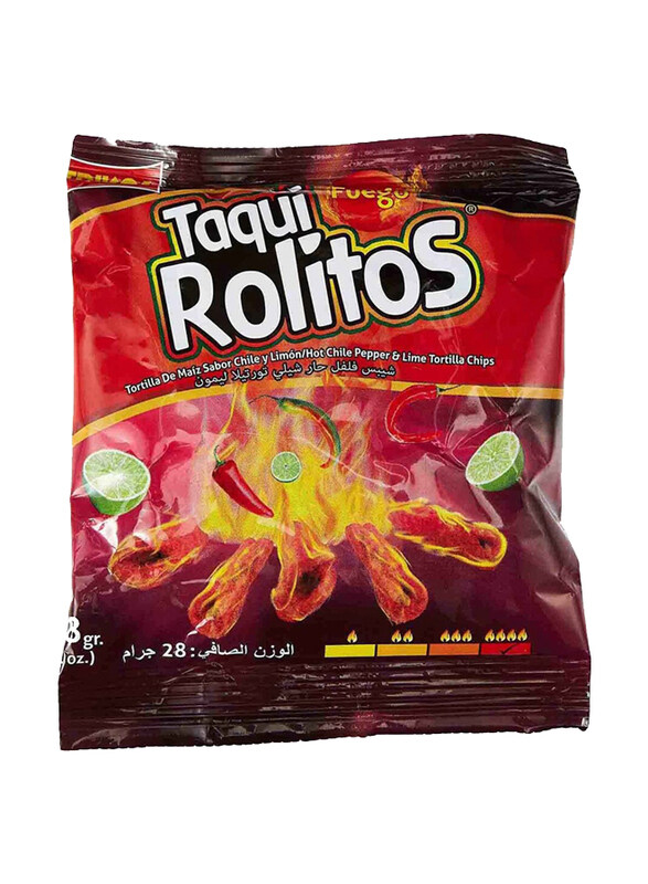 

Taqui Rolitos Hot Chilli Pepper and Lime Tortilla Chips, 113g