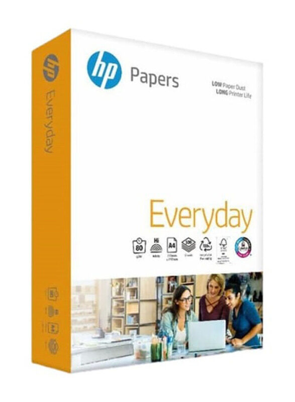 

HP Everyday Premium Photocopy Paper, 500 Sheets, 80 GSM, A4 Size, White