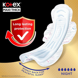 Kotex Nighttime Maxi Sanitary Pads with Wings, 24 Piece