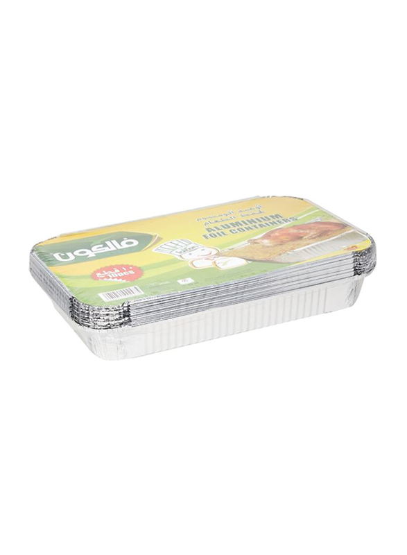 Falcon 102 Extra Thick Aluminium Food Storage Containers with Lid, 10-Pieces, Silver