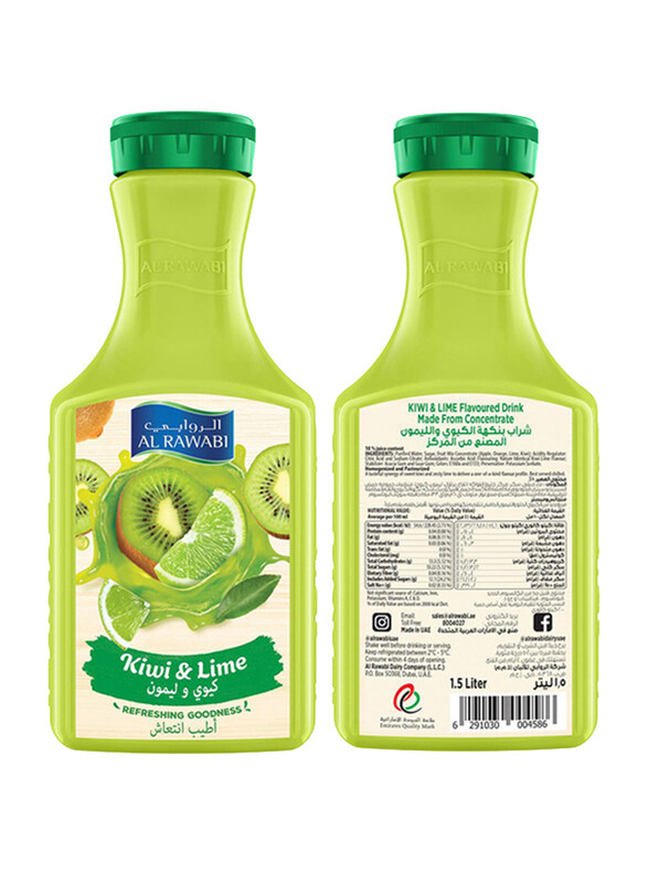 

Al Rawabi Kiwi Lime Juice Bottle, 1.5Ltr