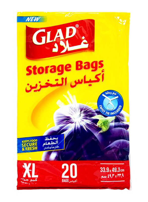 

Glad XL Food Storage Bags, 20 Bags
