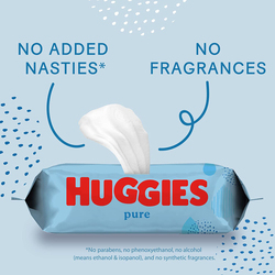 Huggies Pure Baby Wipes, 168 Wipes, White