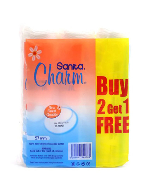 Sanita Charm Honey Touch Round Cotton Pads, 80 Pieces, 3 Pads