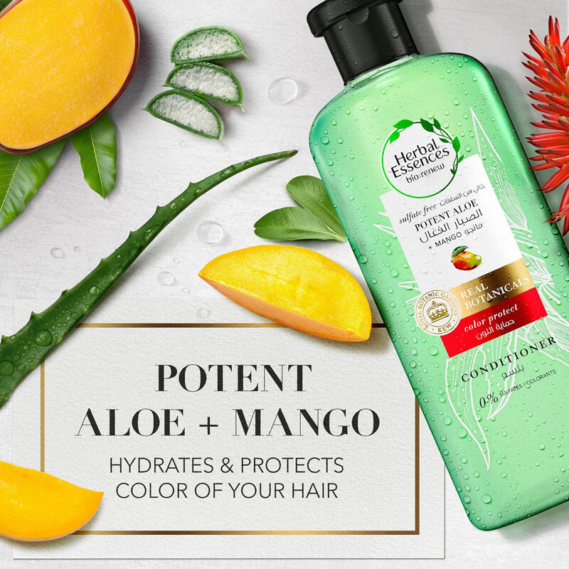 Herbal Essences Bio Renewing & Color Protecting Hair Conditioner with Potent Aloe Vera & Mango, 400ml