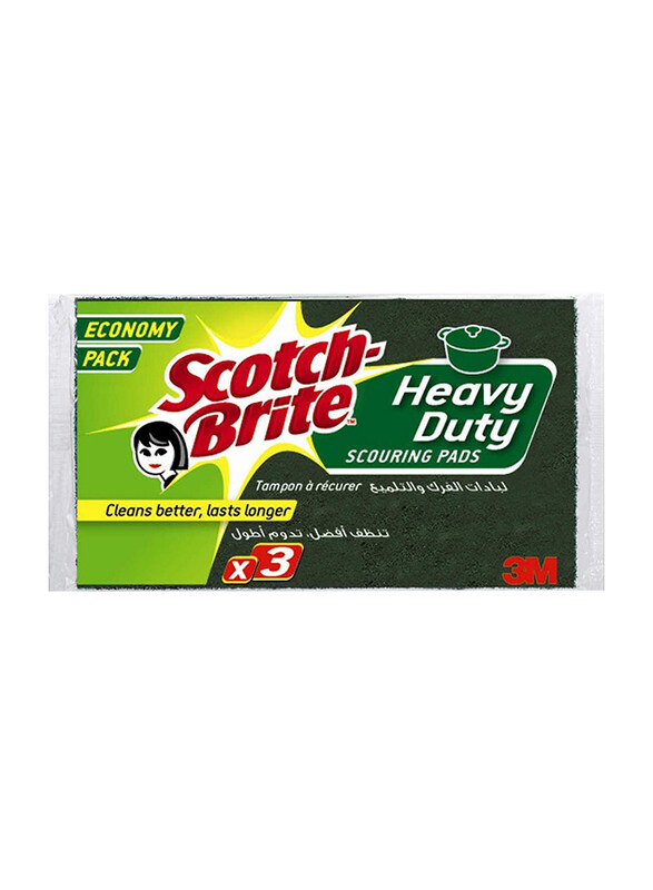 

Scotch Brite 3M Kitchen Sponge Scourer, Green, 3 Pieces