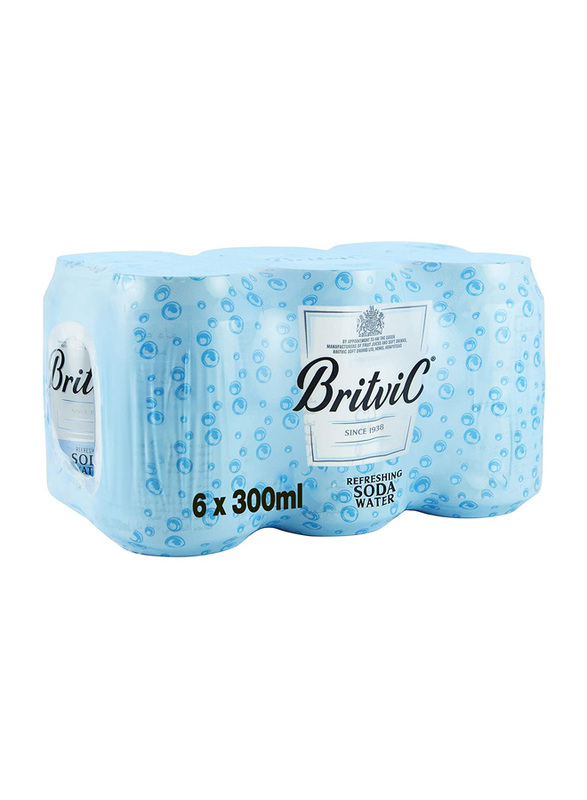 Britvic Soda Water, 6 Cans x 300ml