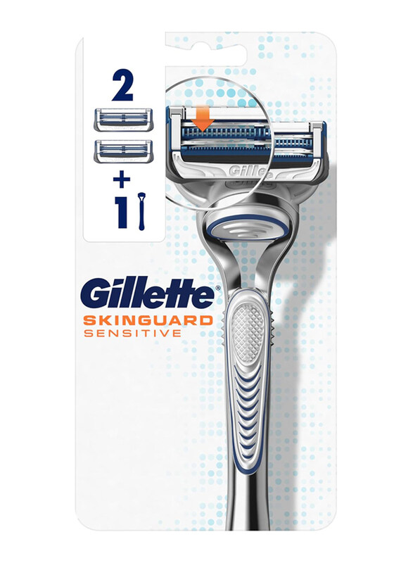 

Gillette Skinguard Razor Handle with 2 Blades, Silver