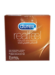 Durex Real Feel Condoms for Men, 3 Pieces