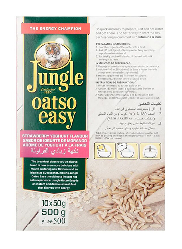 Jungle Oatso Easy Strawberry & Yoghurt Flavoured Oats, 500g