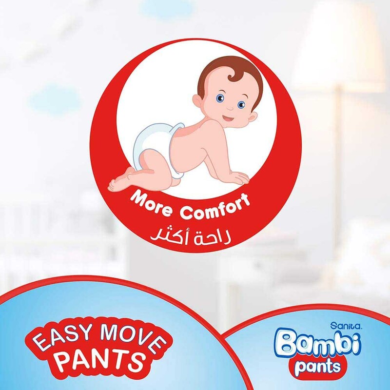Sanita Bambi Pants Baby Diapers, Size 4, Large, 8-14 kg, 50 Counts