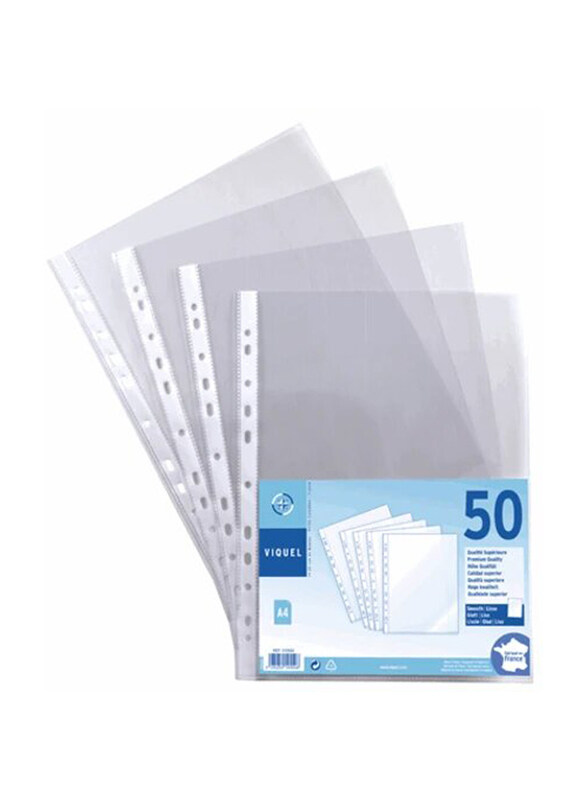 

Viquel Perforated Pockets, A4, 50 Piece, Clear