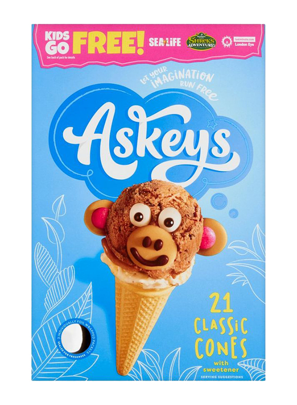 Askeys Sugar Free Ice Cream Cones, 21 Cones, 110g