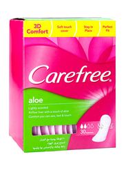 Carefree 3D Comfort Aloe Lightly Scented Panty Liners Sanitary Pads, 30 Pieces