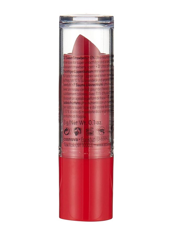 Essence Heart Core Fruity Lip Balm, 02 Sweet Strawberry, Red