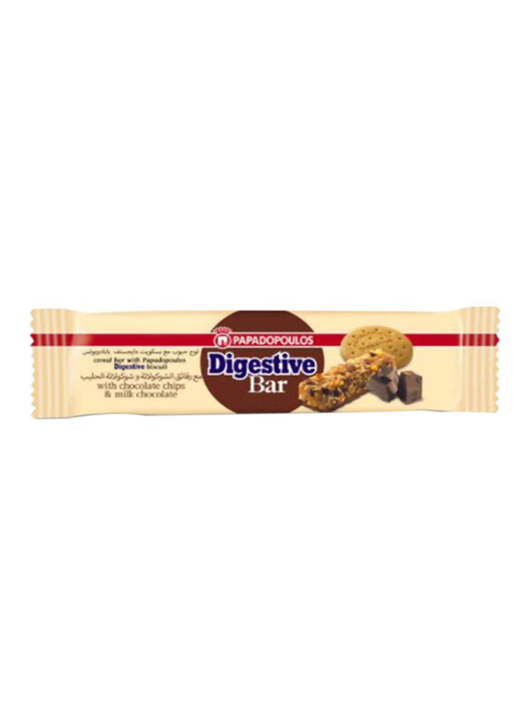 Papadopoulos Digestive Bar With Chocolate Chips & Milk Chocolate, 28g