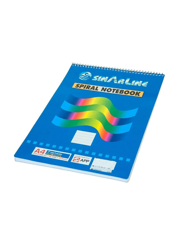 Sinarline Top Spiral Notebook, 210 x 295mm, 80 Sheets, 56 GSM, A4 Size, Blue