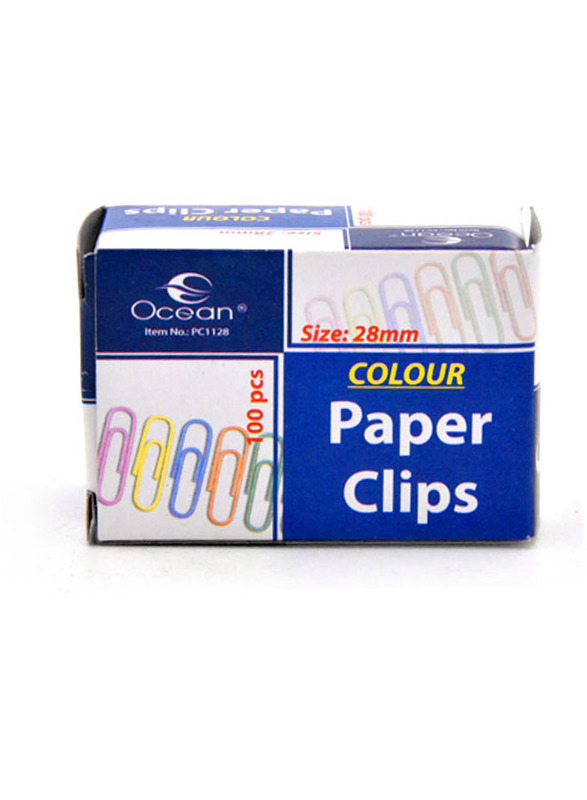 Ocean Colour Paper Clips, 28mm, 100 Pieces