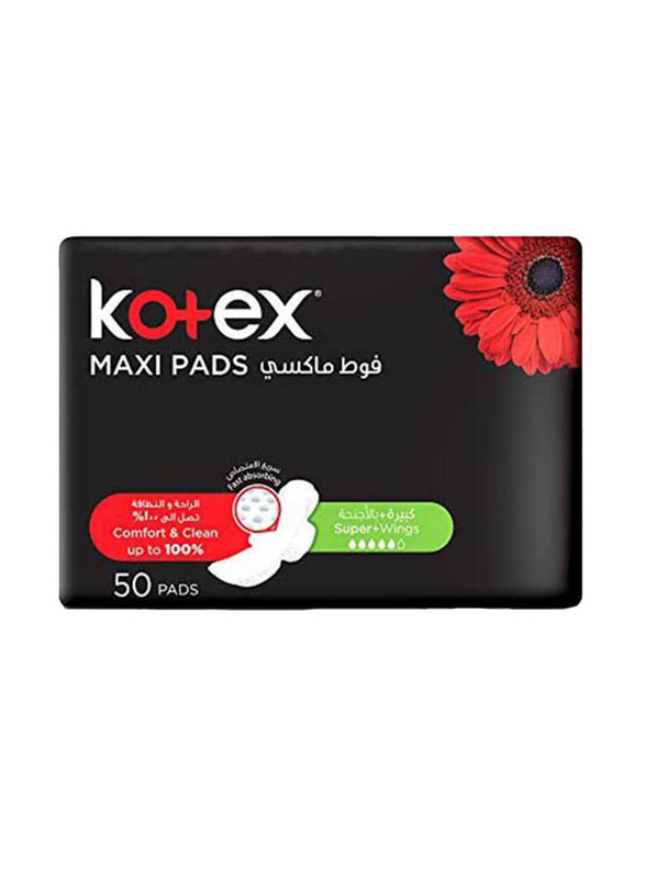 Kotex Comfort & Clean Maxi Pad, 50 Pieces