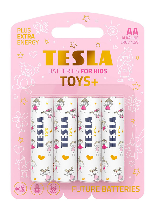 

Tesla Toys+ AA 1.5V Alkaline Batteries, 4 Pieces, White