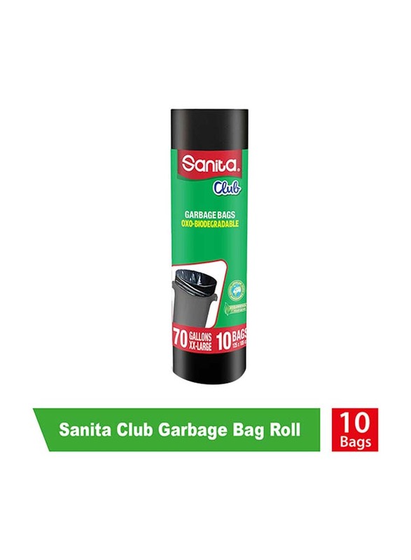 Sanita Club Garbage Bags, 70 Gallons, 125 x 105cm, 10 Bags