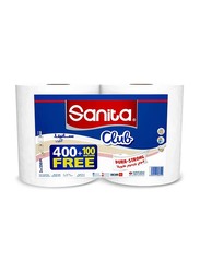 Sanita Maxi Club Rolling Toilet Paper, 2 Roll, 400 + 100 mm