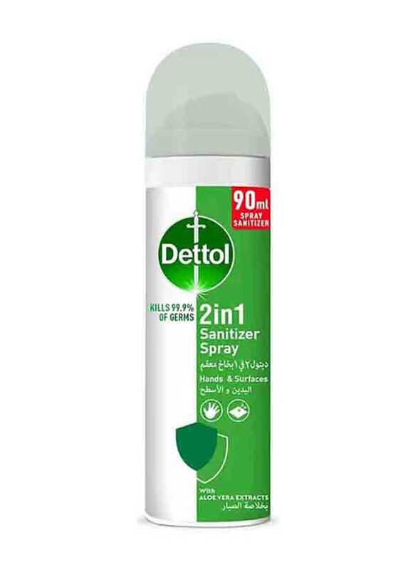 

Dettol 2in1 Hand & Surface With Aloe Vera Sanitizer Spray, 90ml