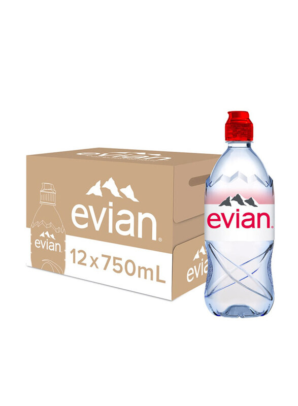 

Evian Sports Cap Mineral Water, 12 x 750ml