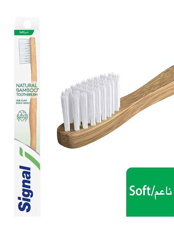 Signal Natural Bamboo Toothbrush, Light Brown, Soft