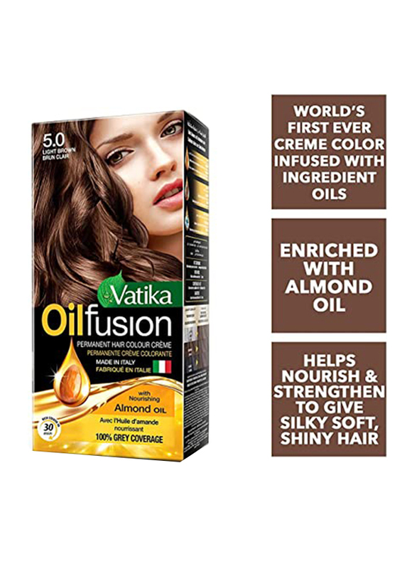 Vatika Naturals Hair Dye Kit with Almond Oil, 5.0 Light Brown