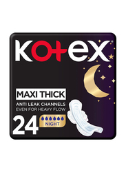 Kotex Nighttime Maxi Sanitary Pads with Wings, 24 Piece