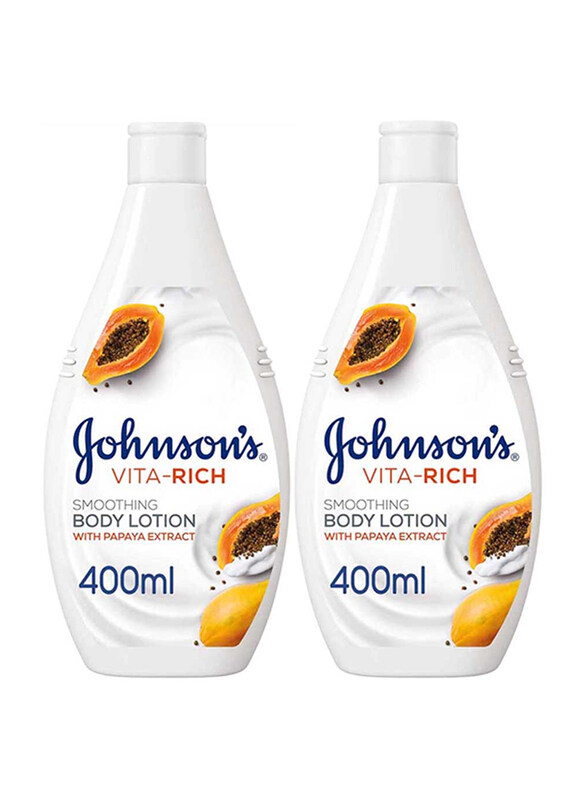 

Johnson's Vita-Rich Smoothing Body Lotion with Papaya Extract, 2 x 400ml