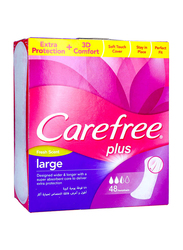 Carefree Plus Fresh Scent Extra Protection & 3D Comfort Sanitary Pads, Large, 48 Pieces