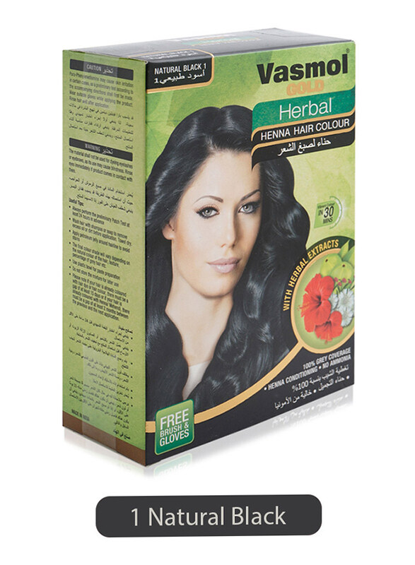 

Vasmol Gold Henna Hair Dye, 01 Natural Black