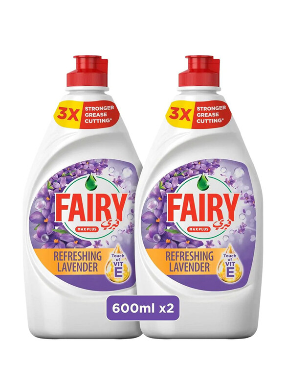 

Fairy Max Plus Refreshing Lavender Dishwashing Liquid, 2 x 600ml