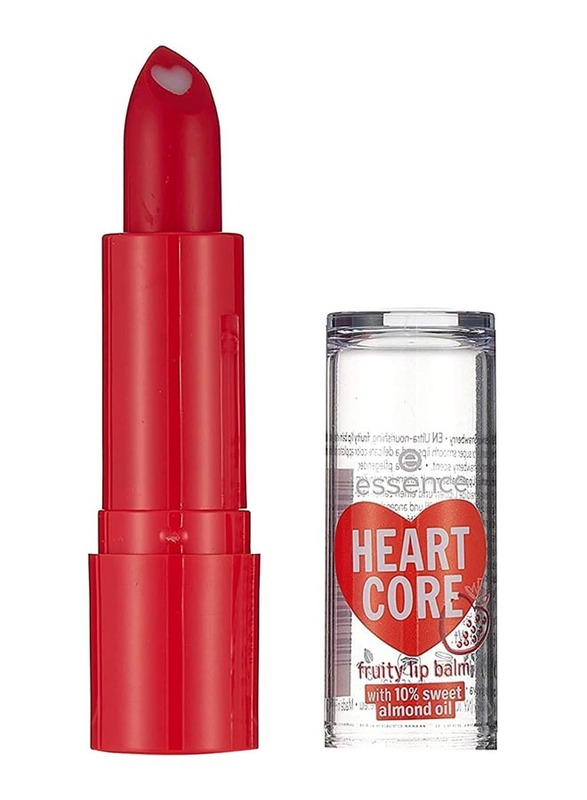 Essence Heart Core Fruity Lip Balm, 02 Sweet Strawberry, Red