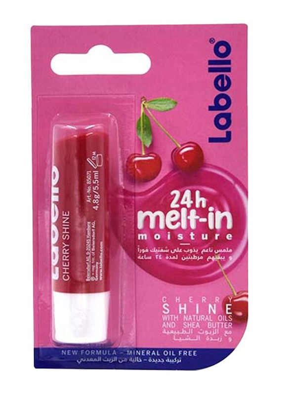 Labello Cherry Shine Lip Balm, 4.8g, Red