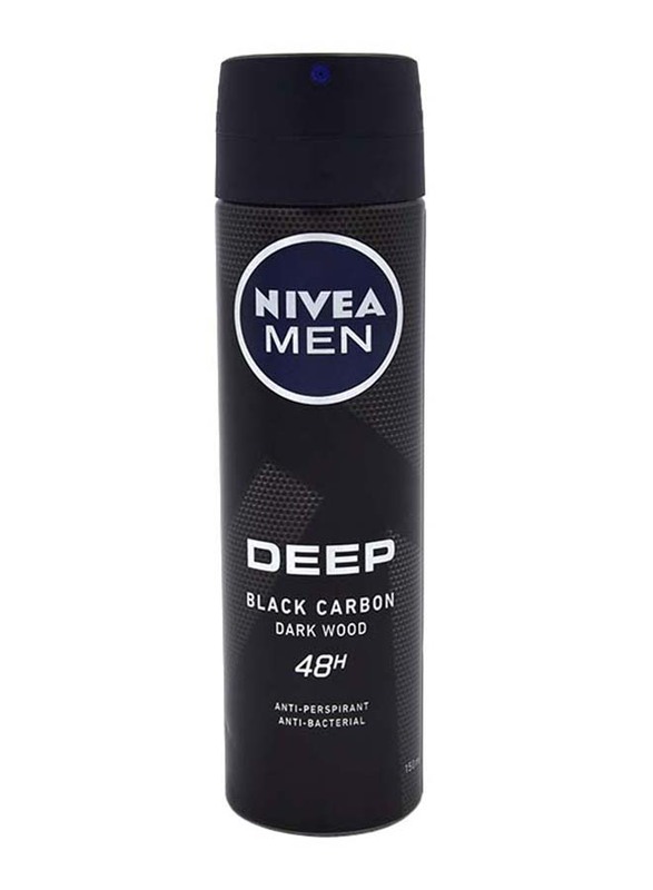 Nivea Deep Black Carbon Deodorant Spray for Men, 150ml