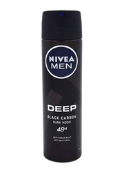 Nivea Deep Black Carbon Deodorant Spray for Men, 150ml