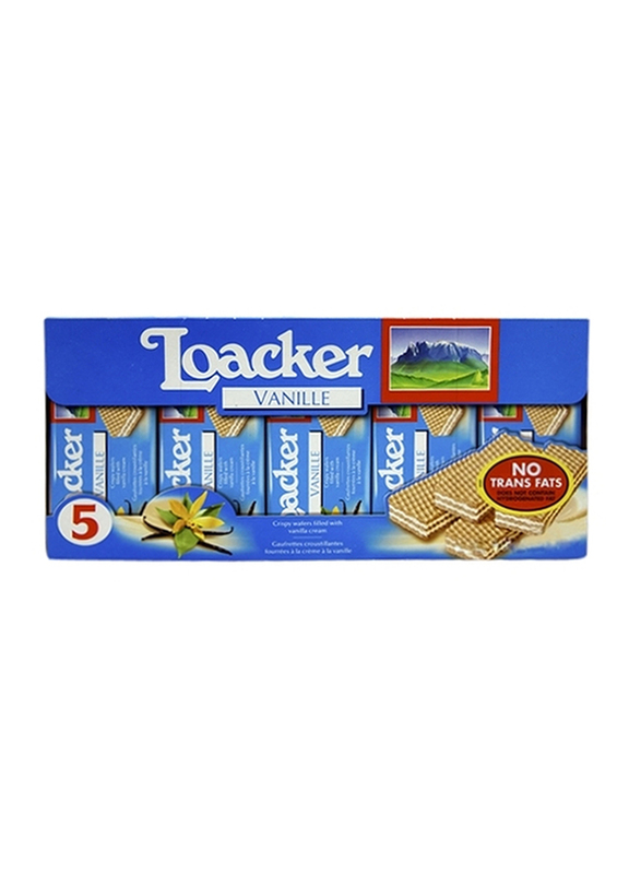 Loacker Vanilla Wafers, 5 Packs x 45g