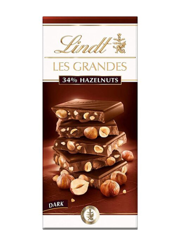 Lindt Les Grandes 34% Hazelnut Dark Chocolate, 150g