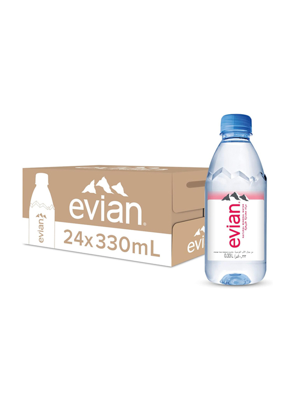 Evian Natural Mineral Water, 24 x 330ml