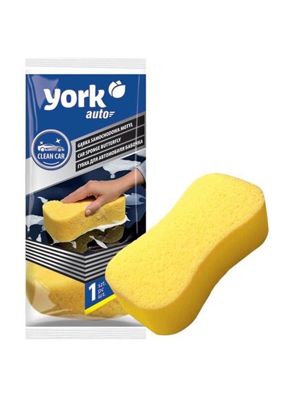 

York 7cm Butterfly Shape Car Sponge, Yellow