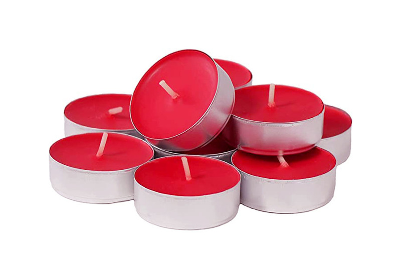 50 Pieces Set Tea Light Candles, Strawberry Scent