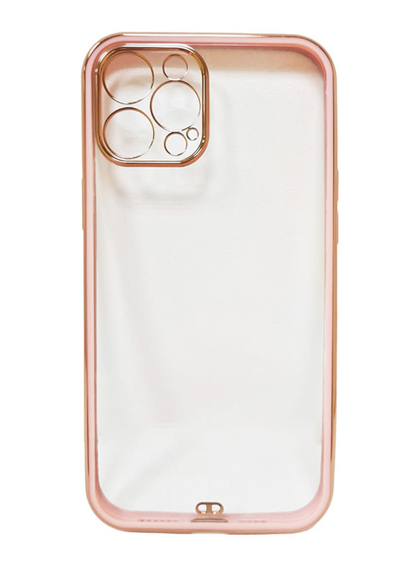 Apple iPhone 12 Pro Max Silicone Shockproof Protective Mobile Phone Case Cover, Pink/Clear