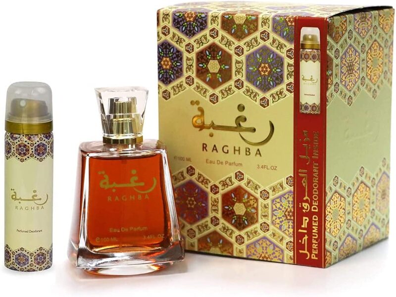 Lattaffa Raghba Arabic Perfume Unisex - Eau De Parfume 100ml + 50 ml Deodorant Spray