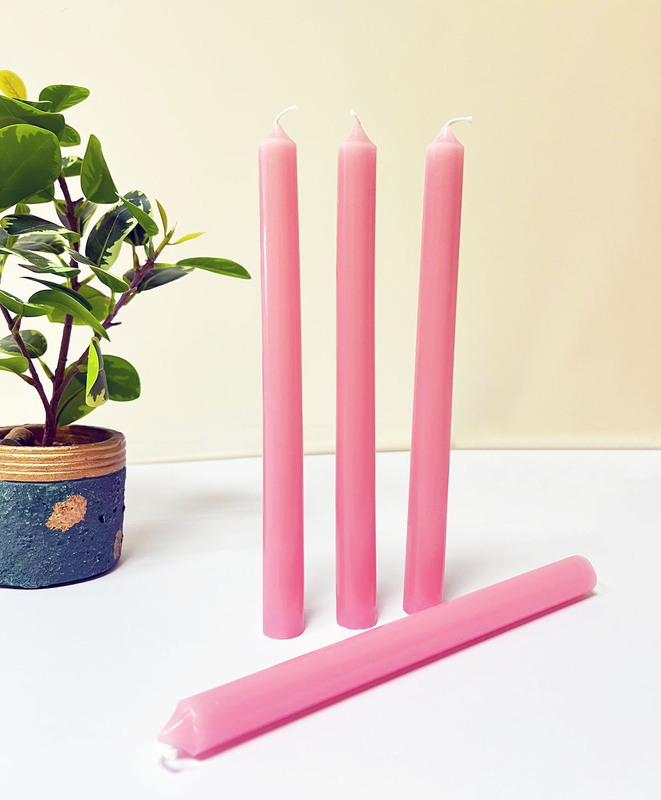 4pcs Taper Candles Long Pole Scented Candle 25cm Strawberry Blooms