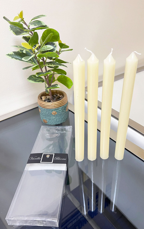 4pcs Taper Candles Long Pole Scented Candle 25cm Vanilla Blooms